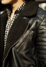 Aviator Black Leather Jacket