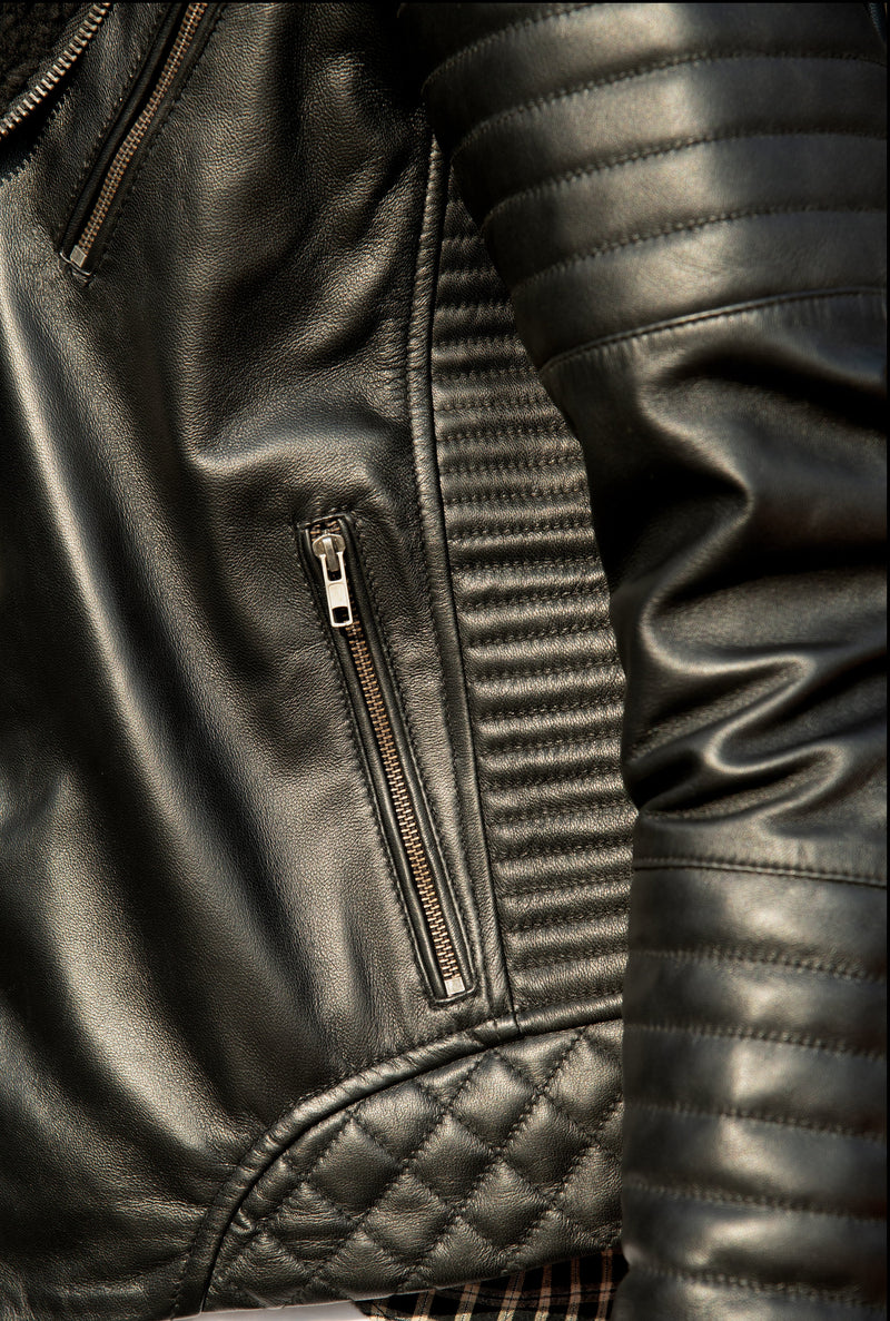 Aviator Black Leather Jacket