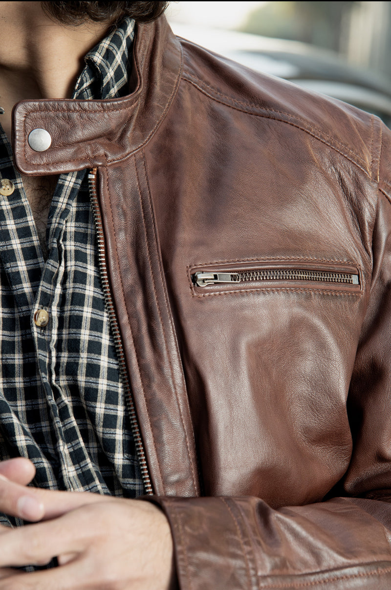 Logan Cappuccino Leather Jacket