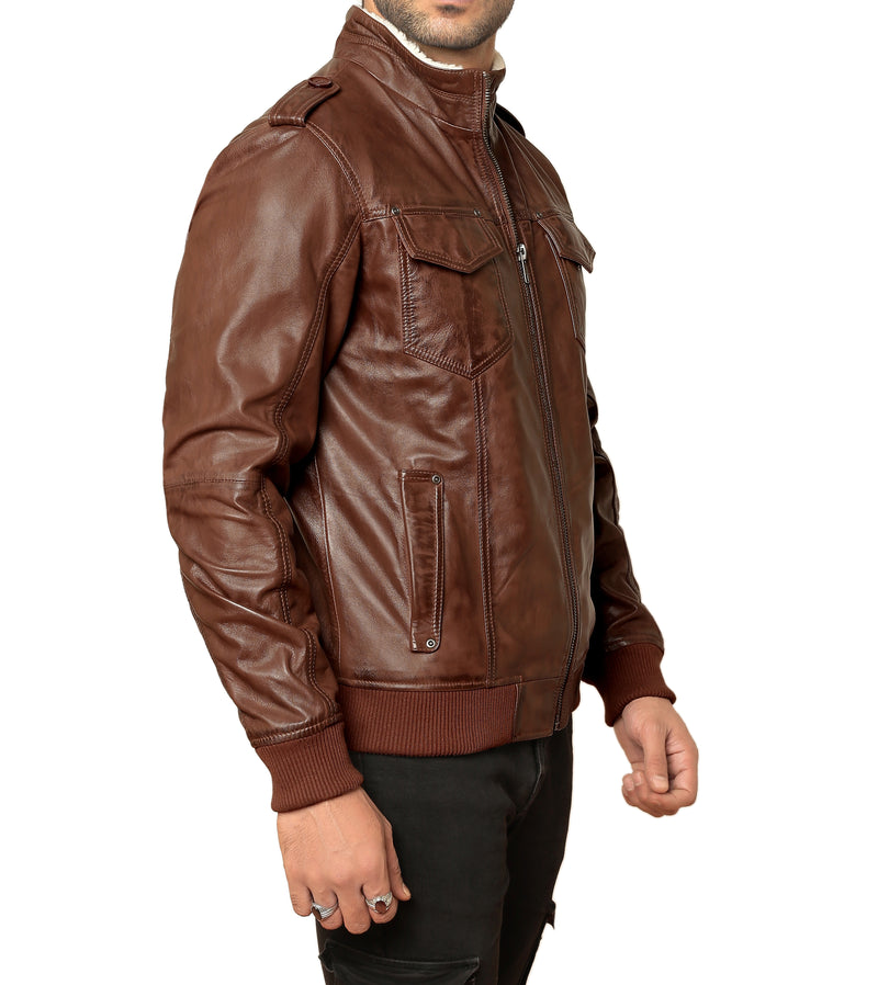 Crusader Cappuccino Leather Jacket