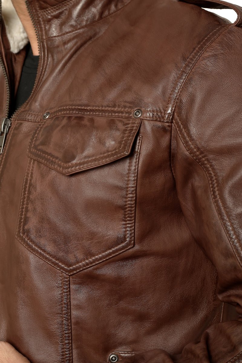 Crusader Cappuccino Leather Jacket