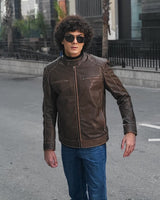 Antonio Antique Brown Leather Jacket