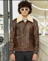 Flight Leather Jacket Brown