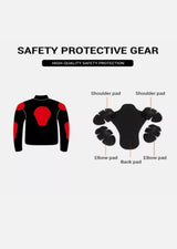 Biker Leather Jacket with removable protection