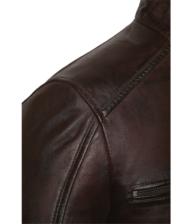Logan Brown Leather Jacket - Sims Leather