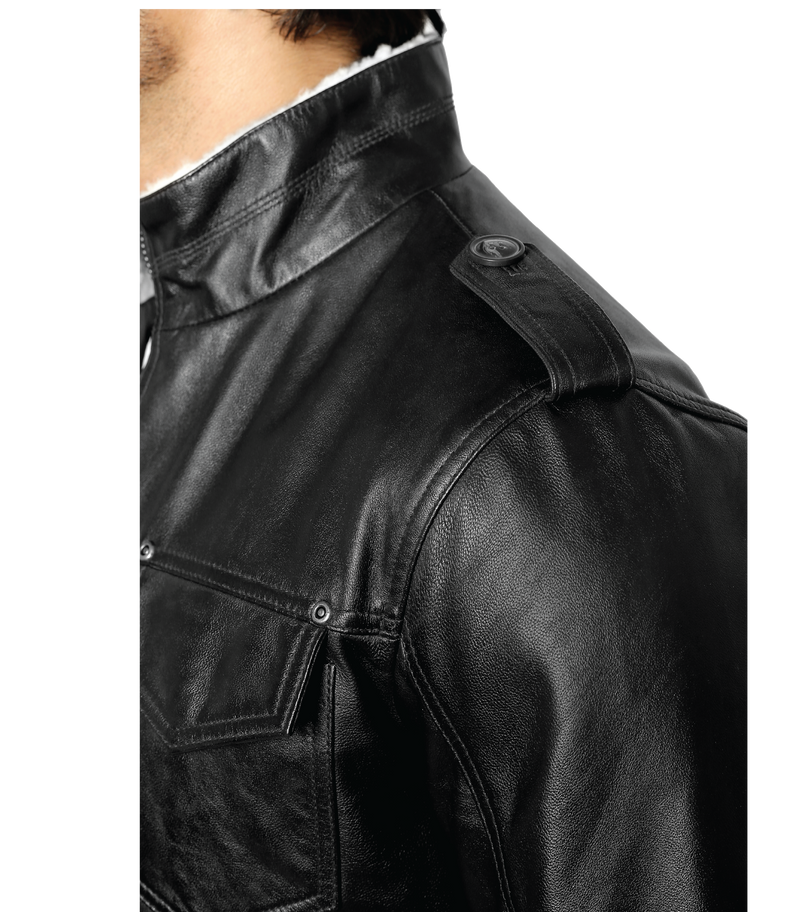Crusader Black Leather Jacket
