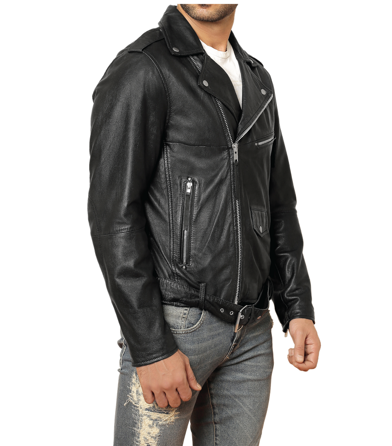 Swayze Black Leather Jacket