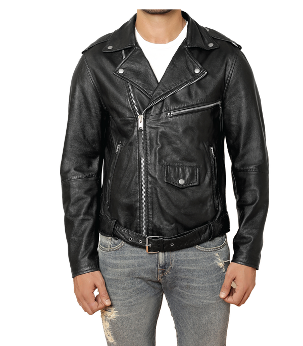Swayze Black Leather Jacket - Sims Leather
