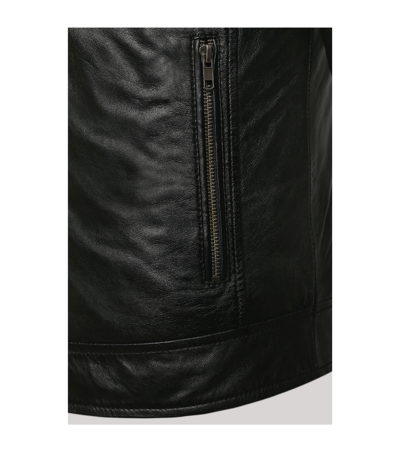 Logan-Star Black Leather Jacket - Sims Leather
